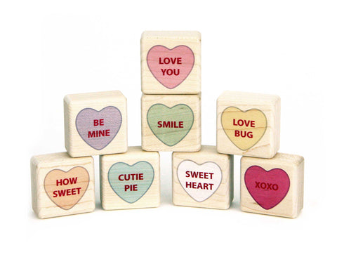 LIMITED! Little Conversation Hearts 8 pc. Building Block Set