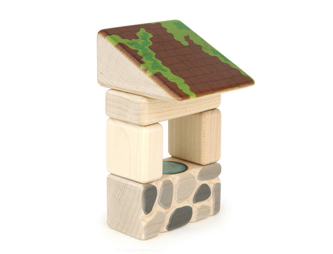 Carved Stone Wishing Well Building Block Set