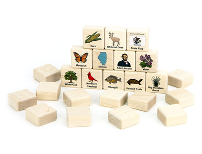 Illinois Wooden Matching Game - 24 pc Set