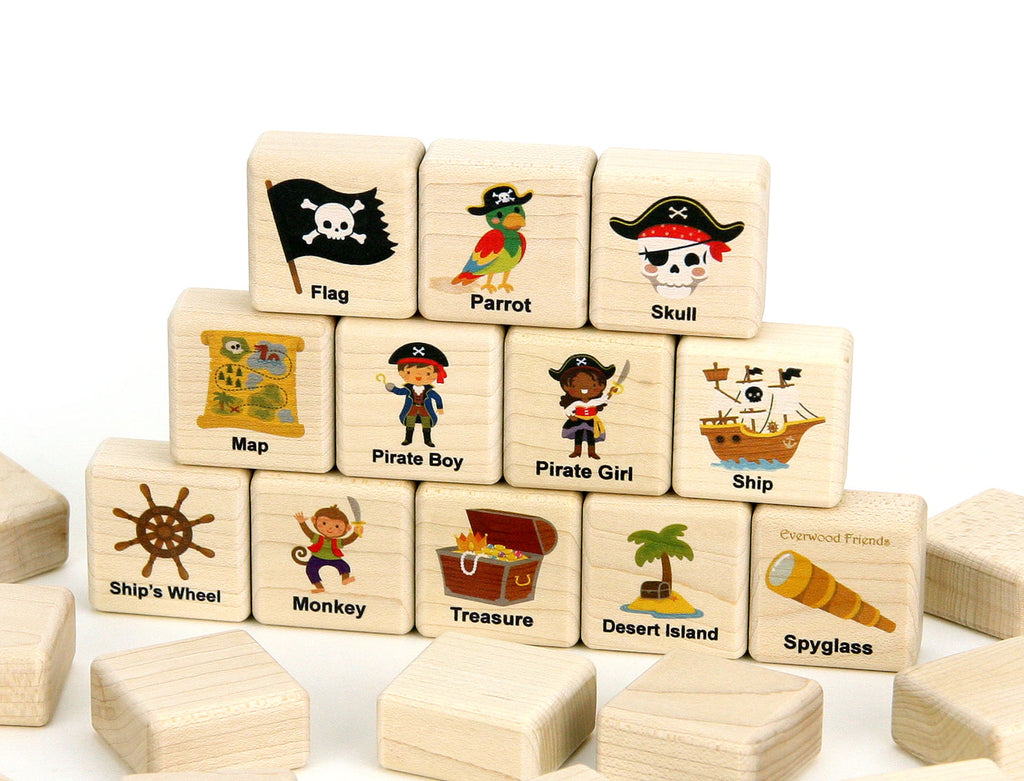 Pirate Adventure Wooden Matching Game - 24 pc Set