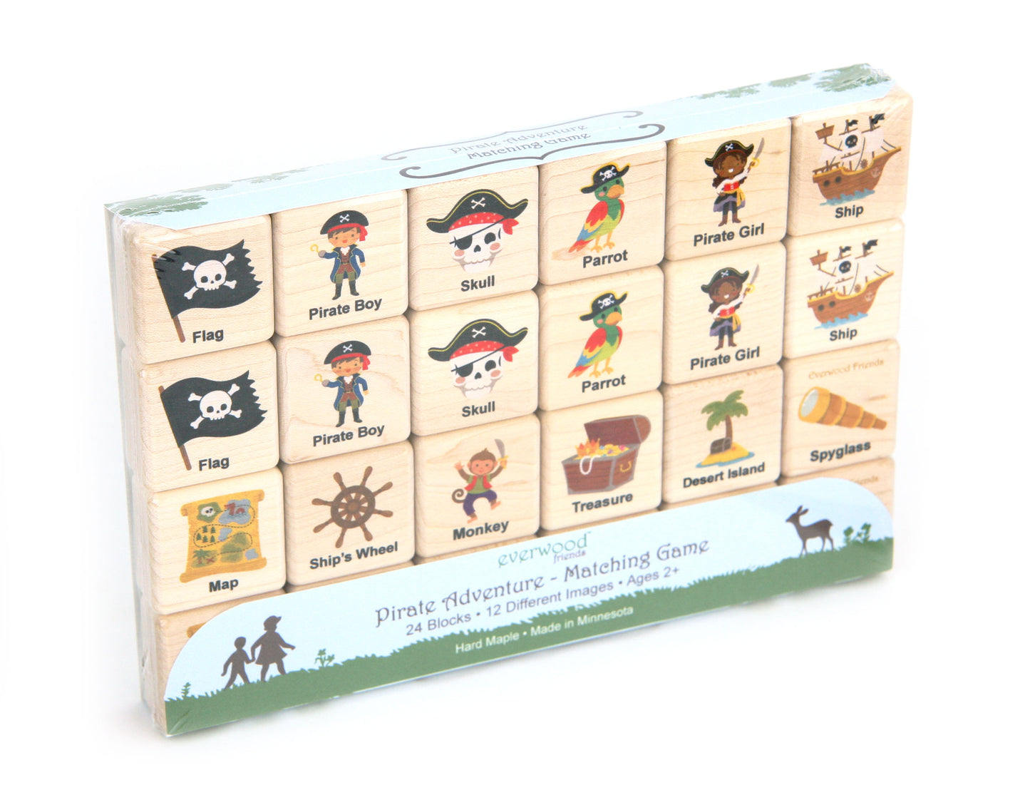 Pirate Adventure Wooden Matching Game - 24 pc Set