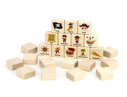 Pirate Adventure Wooden Matching Game - 24 pc Set