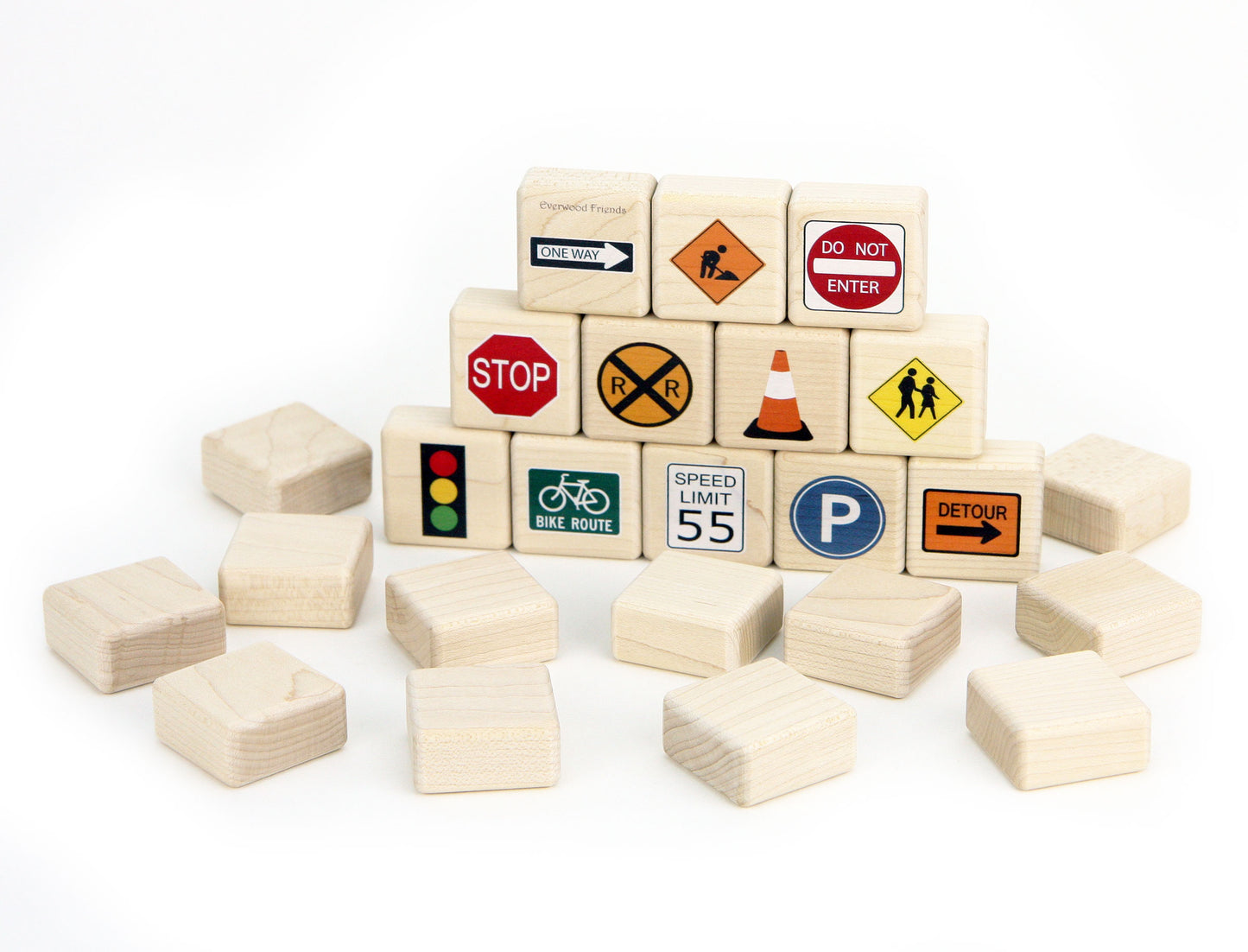 Road Signs Wooden Matching Game - 24 pc Set