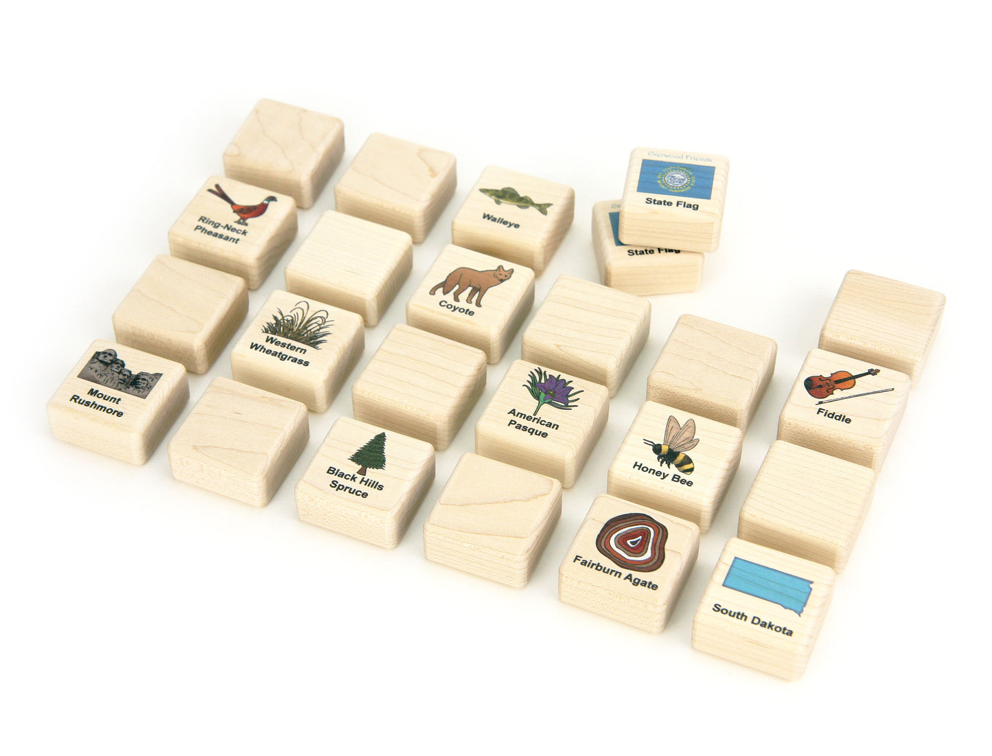 South Dakota Wooden Matching Game - 24 pc Set