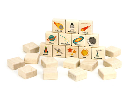 Space Explorers Wooden Matching Game - 24 pc Set