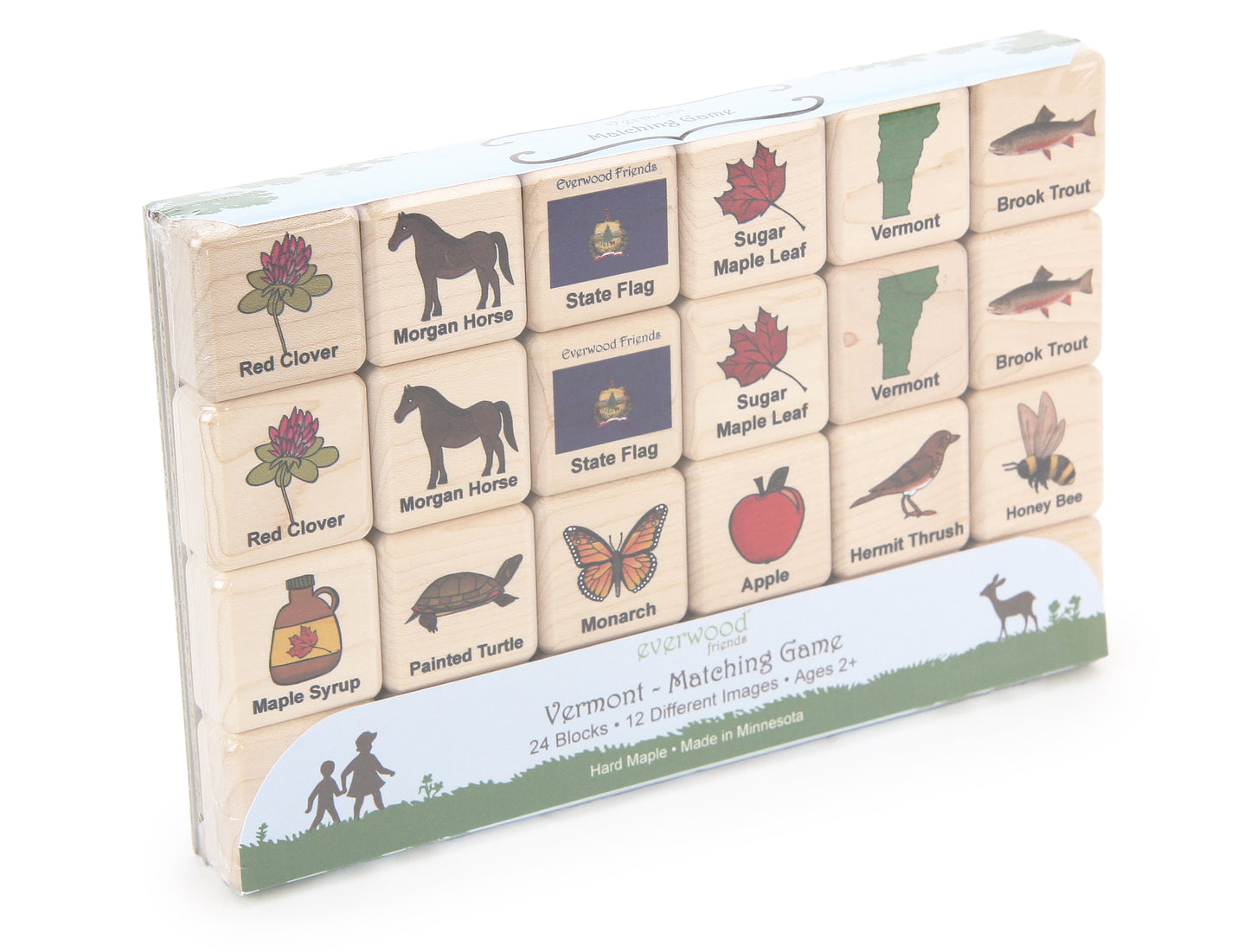 Vermont Wooden Matching Game - 24 pc Set