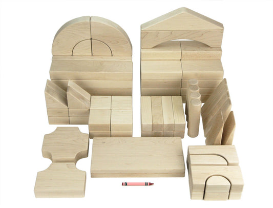 78 pc Classroom Set Maple Unit Blocks