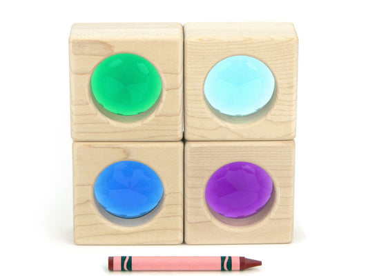 4 pc. Cool Color See-Through Window Gem Blocks