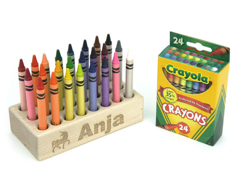 Personalized Maple Crayon Holder Gift Set