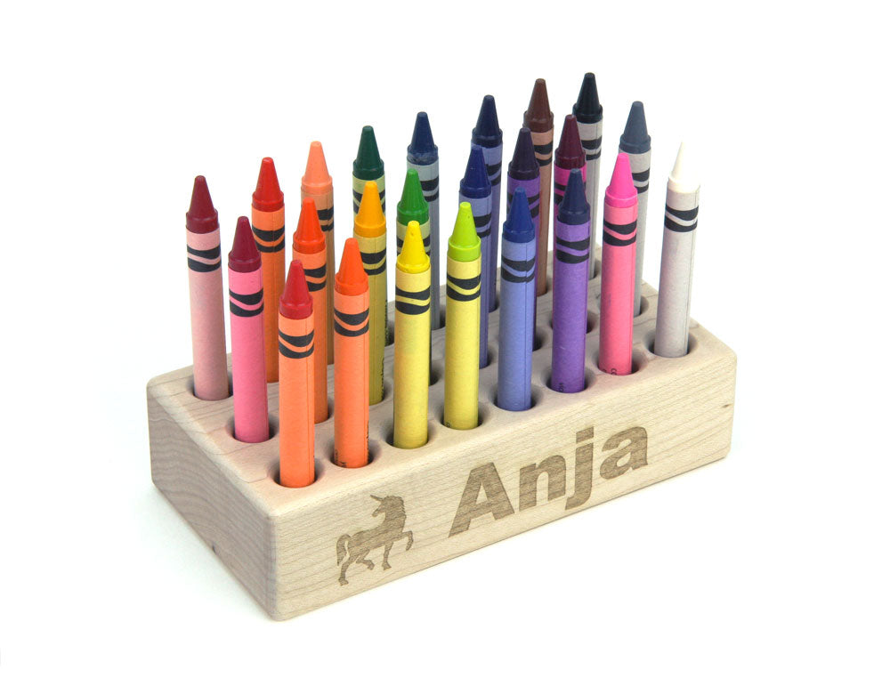 Personalized Maple Crayon Holder