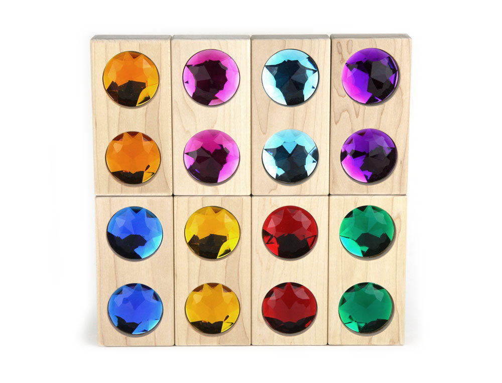 8 pc. Large Bright Double Gem Blocks