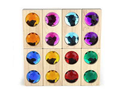 8 pc. Large Bright Double Gem Blocks