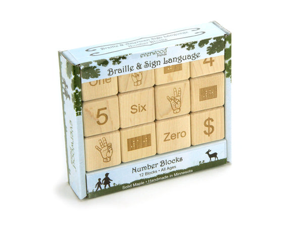 12 pc Braille, Sign Language, and Number Blocks - Everwood Friends