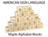 28 pc. American Sign Language Engraved Alphabet Blocks