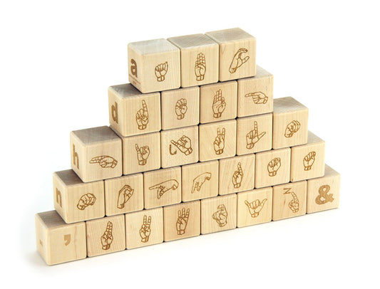 28 pc. American Sign Language & Braille Alphabet Blocks