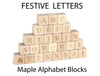 28 pc. Festive Letter Engraved Alphabet Blocks