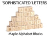 28 pc. 'Sophisticated' Letter Engraved Alphabet Blocks