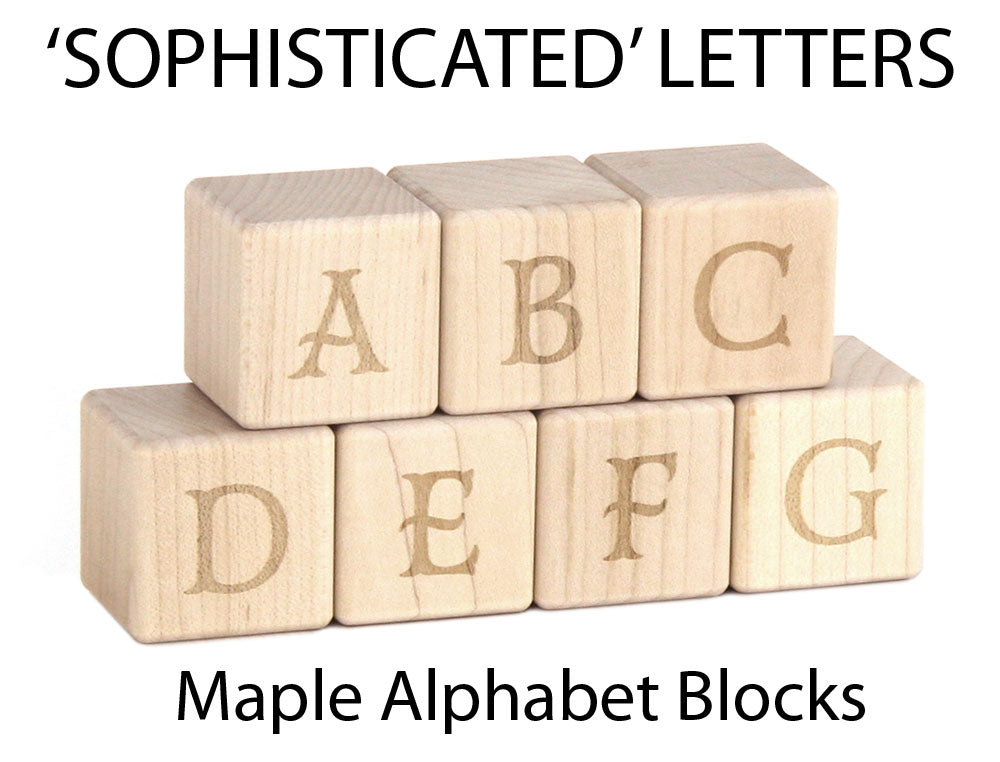 28 pc. 'Sophisticated' Letter Engraved Alphabet Blocks