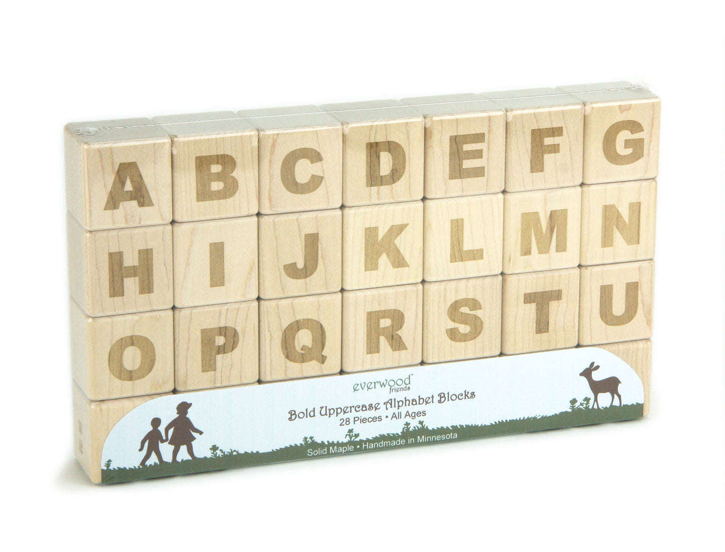 28 pc. Bold Uppercase Engraved Alphabet Blocks
