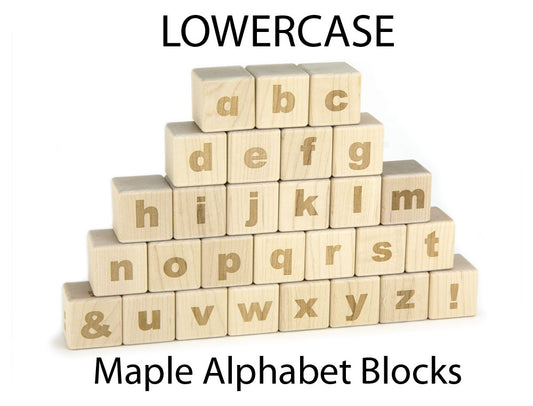 28 pc. Bold Lowercase Engraved Alphabet Blocks