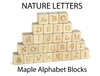 28 pc. Nature Letter Engraved Alphabet Blocks