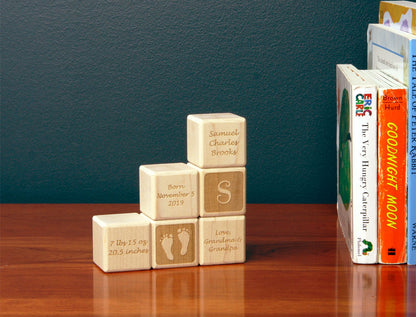 Personalized Baby Birth Announcement Blocks