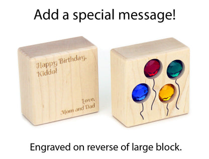 5 pc. Balloons & Stars Gem Message Blocks