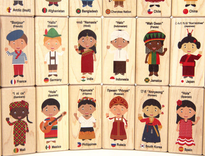 24 pc. Children of the World Maple Building Blocks