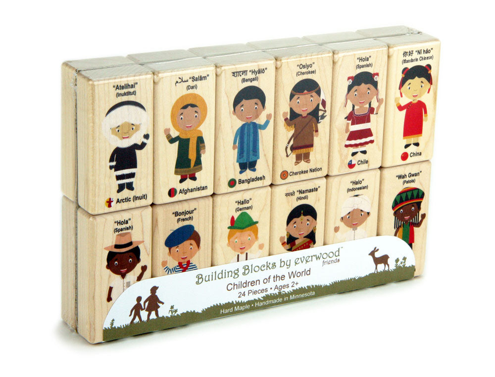 24 pc. Children of the World Maple Building Blocks