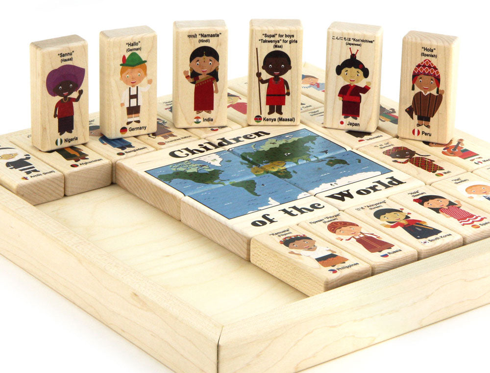 28 pc. Children of the World Maple Building Blocks with Tray