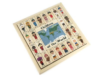 28 pc. Children of the World Maple Building Blocks with Tray