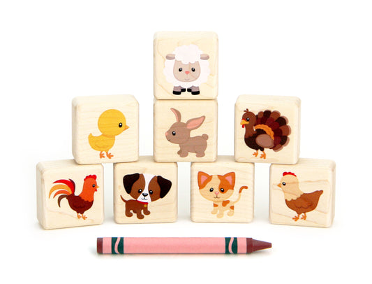Little Farm Friends 8 pc. Building Block Set
