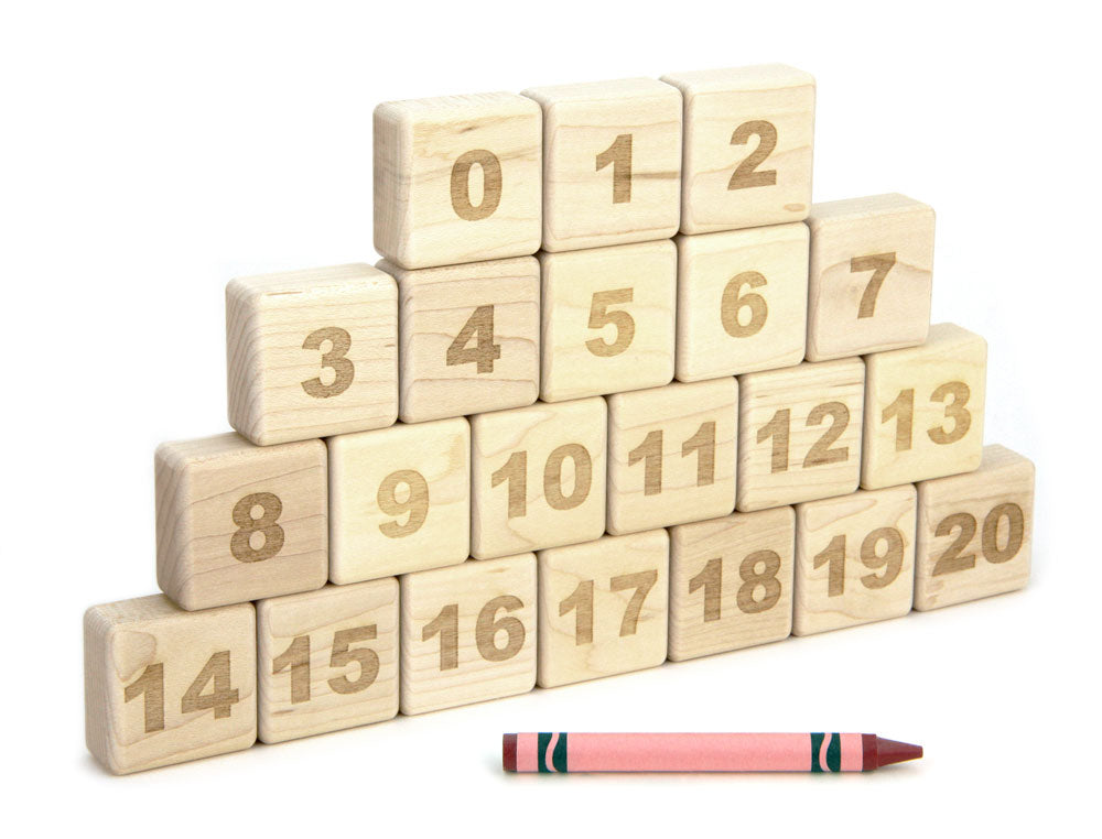 21 pc. Engraved Maple Number Tiles 0-20