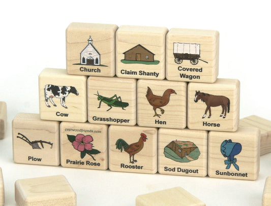 Life on the Prairie Wooden Matching Game - 24 pc Set