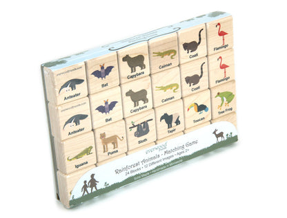 Rainforest Animals Wooden Matching Game - 24 pc Set