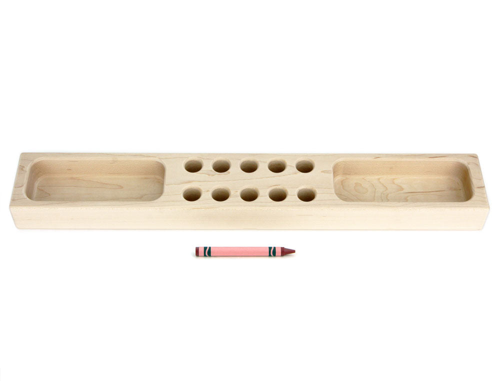 Solid Maple Sensory Table Supply Organizer