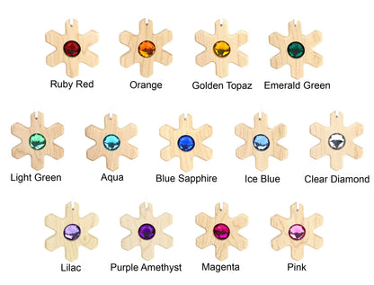 Snowflake Choose-your-own Gem Solid Maple Ornament