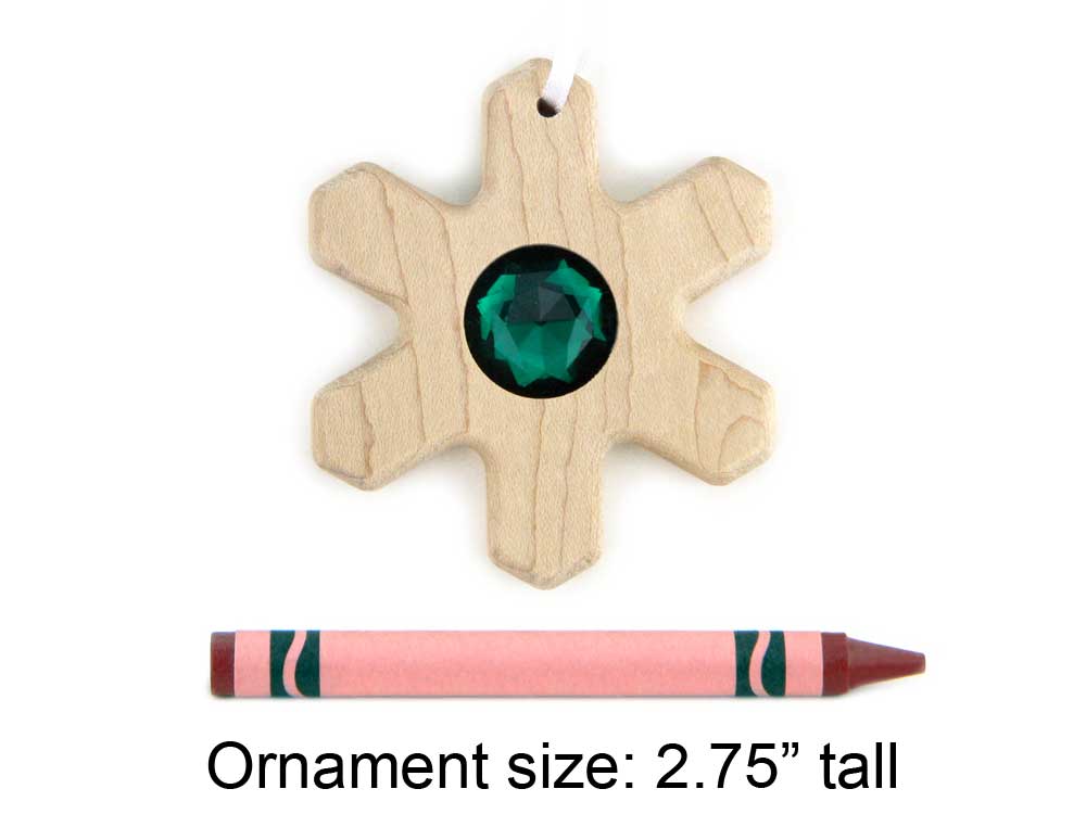 Snowflake Choose-your-own Gem Solid Maple Ornament