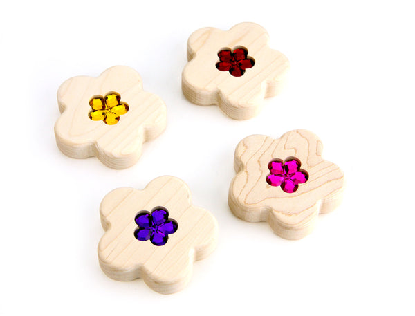 Bright Flower Gem 4 pc. Sensory Stacker Maple Block Set – Everwood Friends