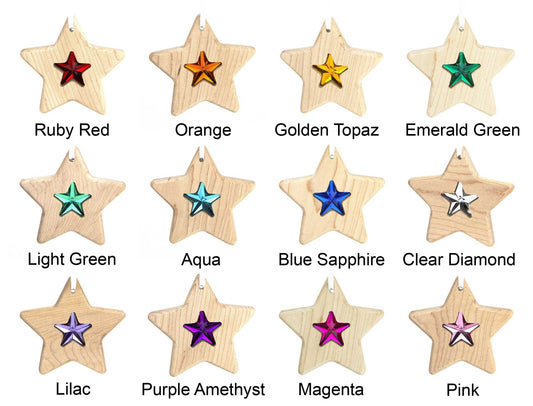 Star Choose-your-own Gem Solid Maple Ornament