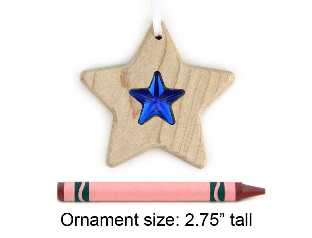 Star Choose-your-own Gem Solid Maple Ornament