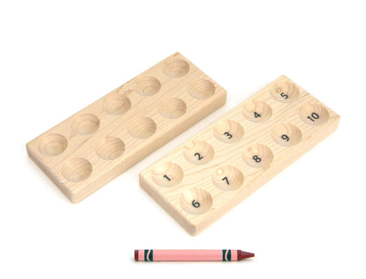 Double-Sided Ten Frame Maple Block