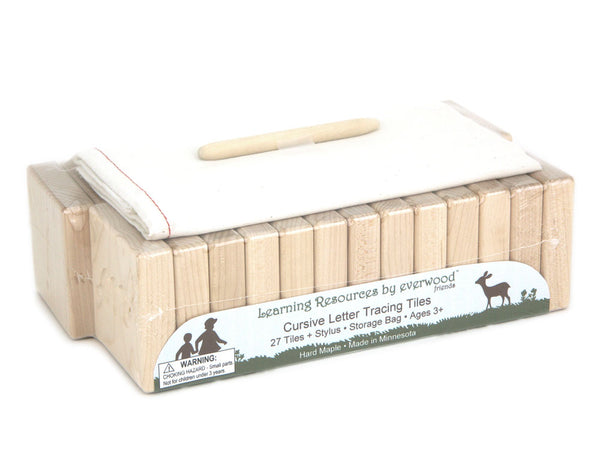27 pc. Cursive Letter Alphabet Maple Tracing Tiles – Everwood Friends