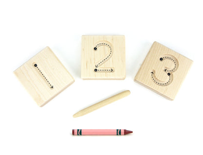 10 pc. Numbers 0-9 Maple Tracing Tiles