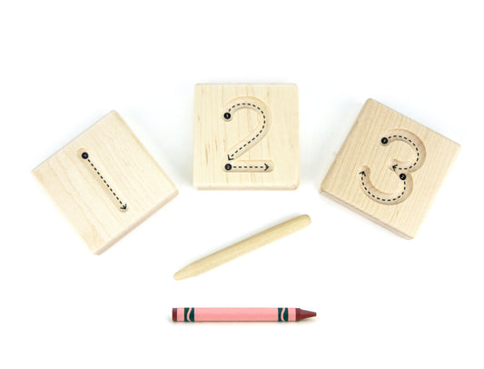 10 pc. Numbers 0-9 Maple Tracing Tiles