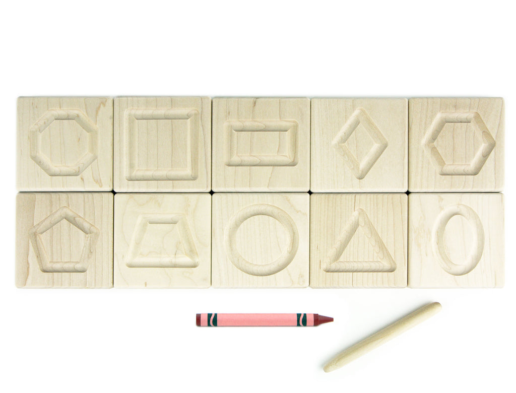 10 pc. Shapes Maple Tracing Tiles