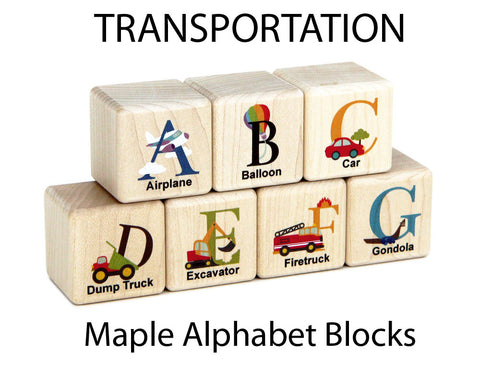27 pc. Transportation Letters Color Alphabet Blocks