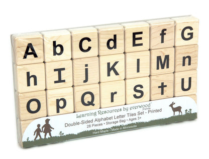 28 pc. Printed Double-sided Letter Alphabet Spelling Tiles