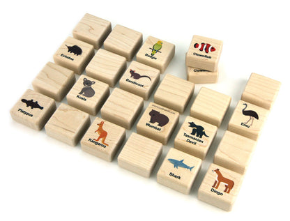 Australian Animals Wooden Matching Game - 24 pc Set