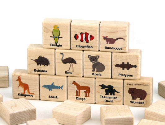 Australian Animals Wooden Matching Game - 24 pc Set